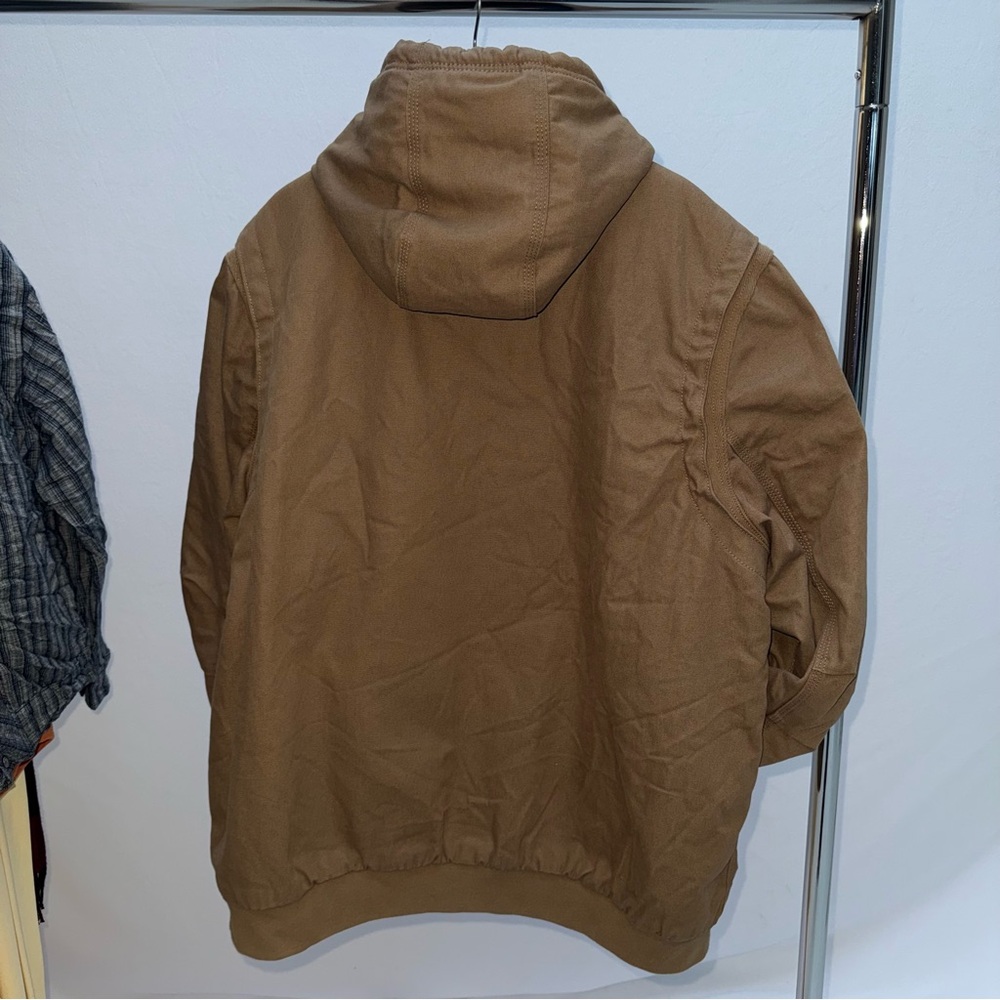Vintage Timberland Men's Brown Hooded Bomber Jacket Workwear Durable 00s - Picture 6 of 8